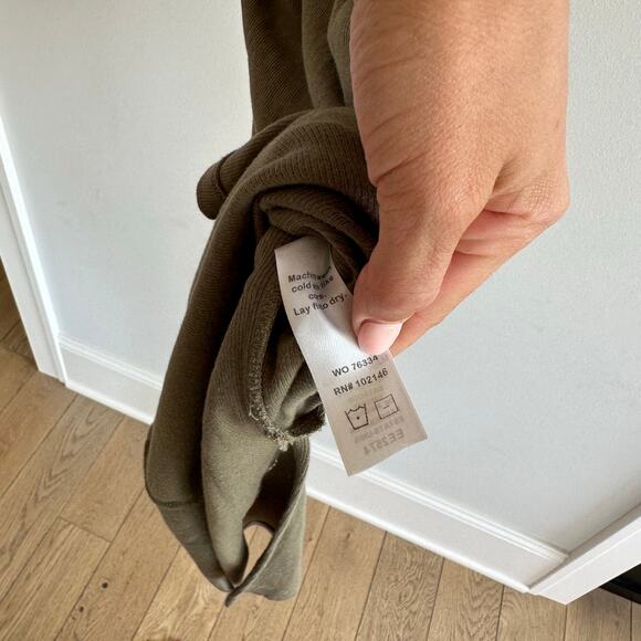 Michael Stars Wren Ruched Side Bodycon Ribbed Dress Topiary Green M - Picture 9 of 10